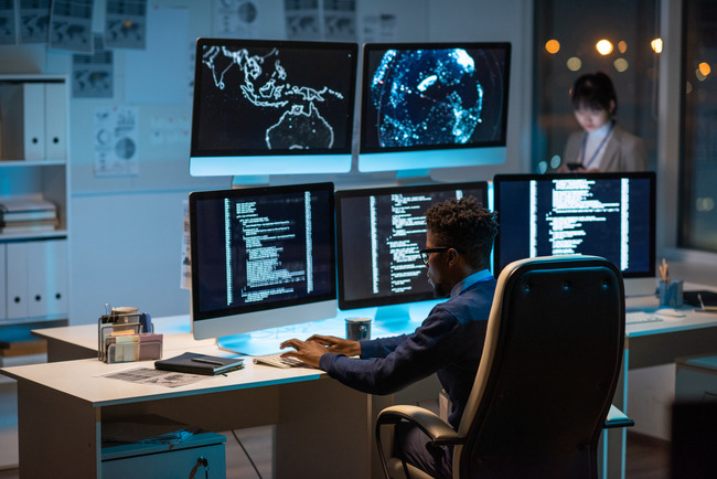 a person working to prevent cyber attack